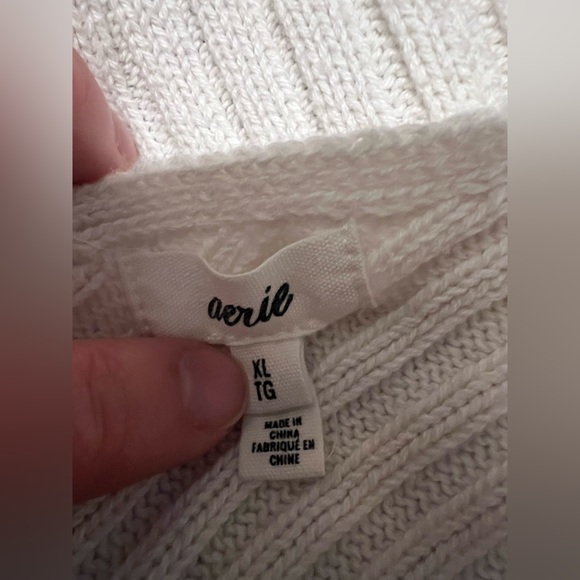 Aerie White Knit Ribbed Crop Tank Top Size XL - Picture 2 of 4